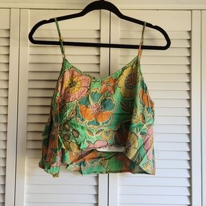Angie New floral Multicolor crop Women's Top
